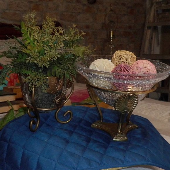 Gold leaf stands with Crackle Glass - Picture 15 of 16